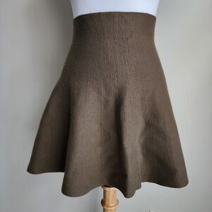 VALLEYGIRL Mini Skirt Womens XS 23" Waist Fit Flare Olive‎ Green Y2K Knit Short